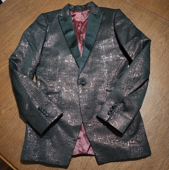 Seyi Mark Bespoke Other - NWOT - Sophisticated Black and Burgundy Men's Blazer